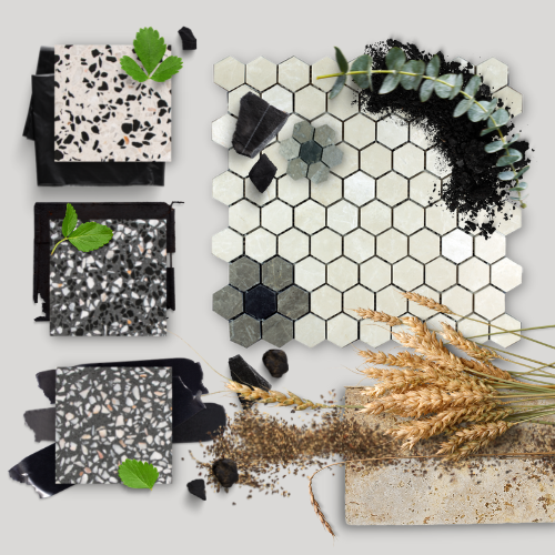 Mosaic Hexagon Plain Bottocino
