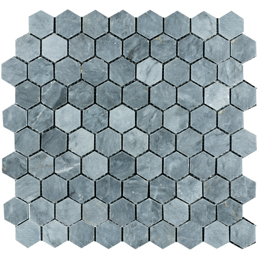 Mosaic Hexagon Plain Blue Stone