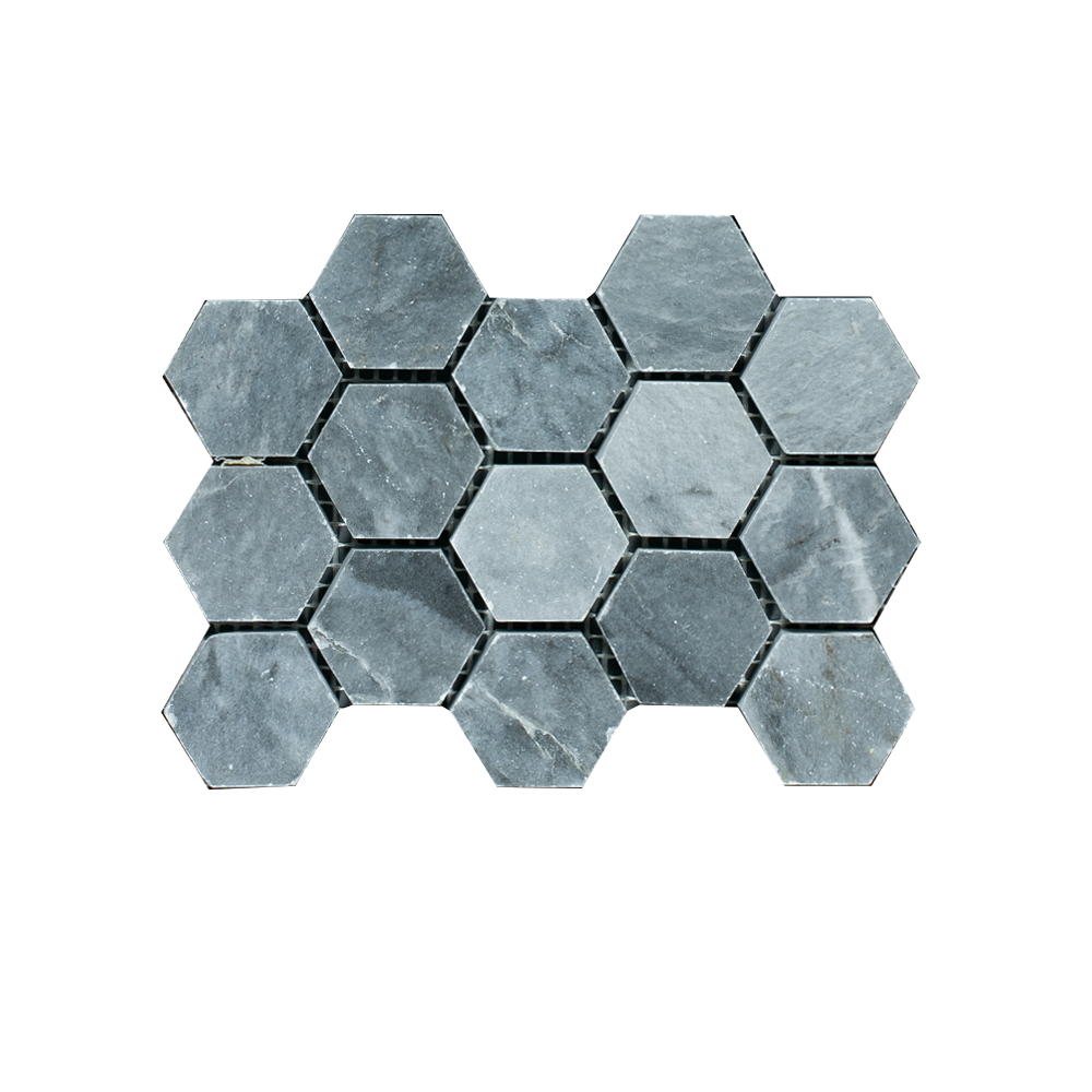 MINI SAM Mosaic Hexagon Plain Blue Stone