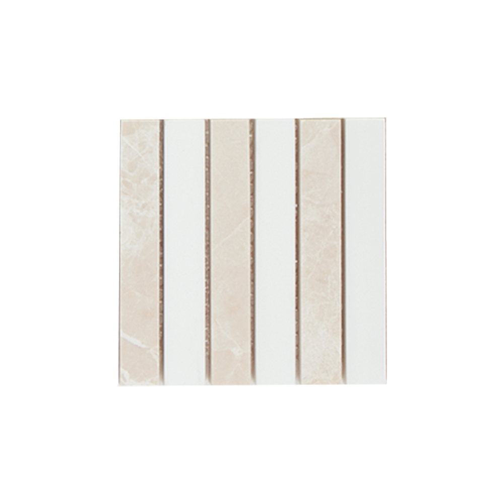MINI SAM Mosaic Kitkat Stripe Cream White