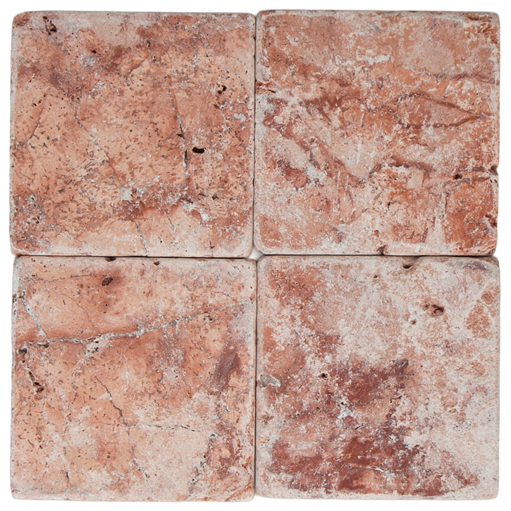 SAM Brick Square 10 Red Travertine