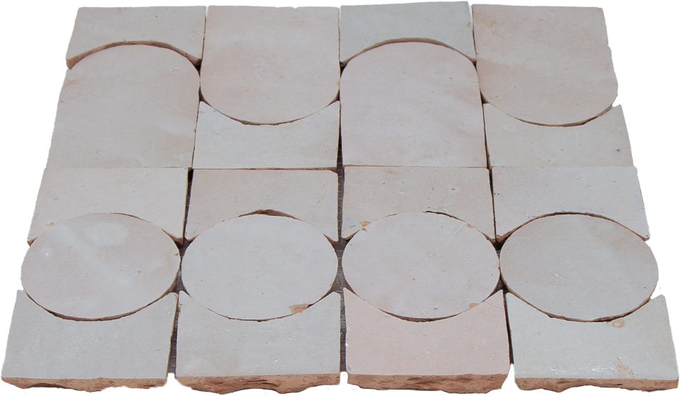 Zellige Gris Rose Soleil