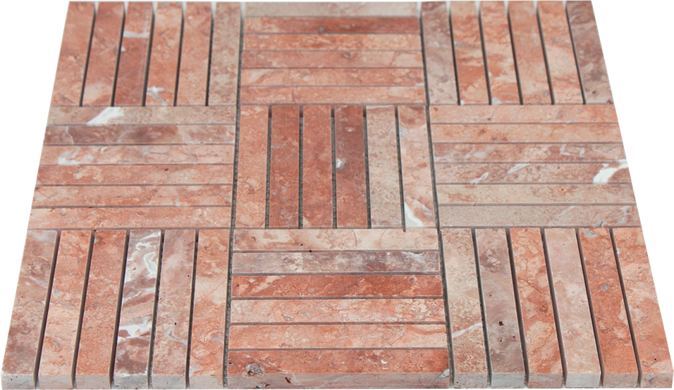 Mosaic KitKat Block Red Travertine