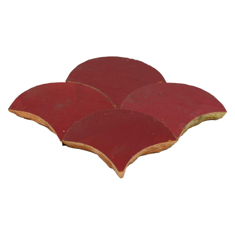 Zellige Bordeaux Rouge Poisson Echelles