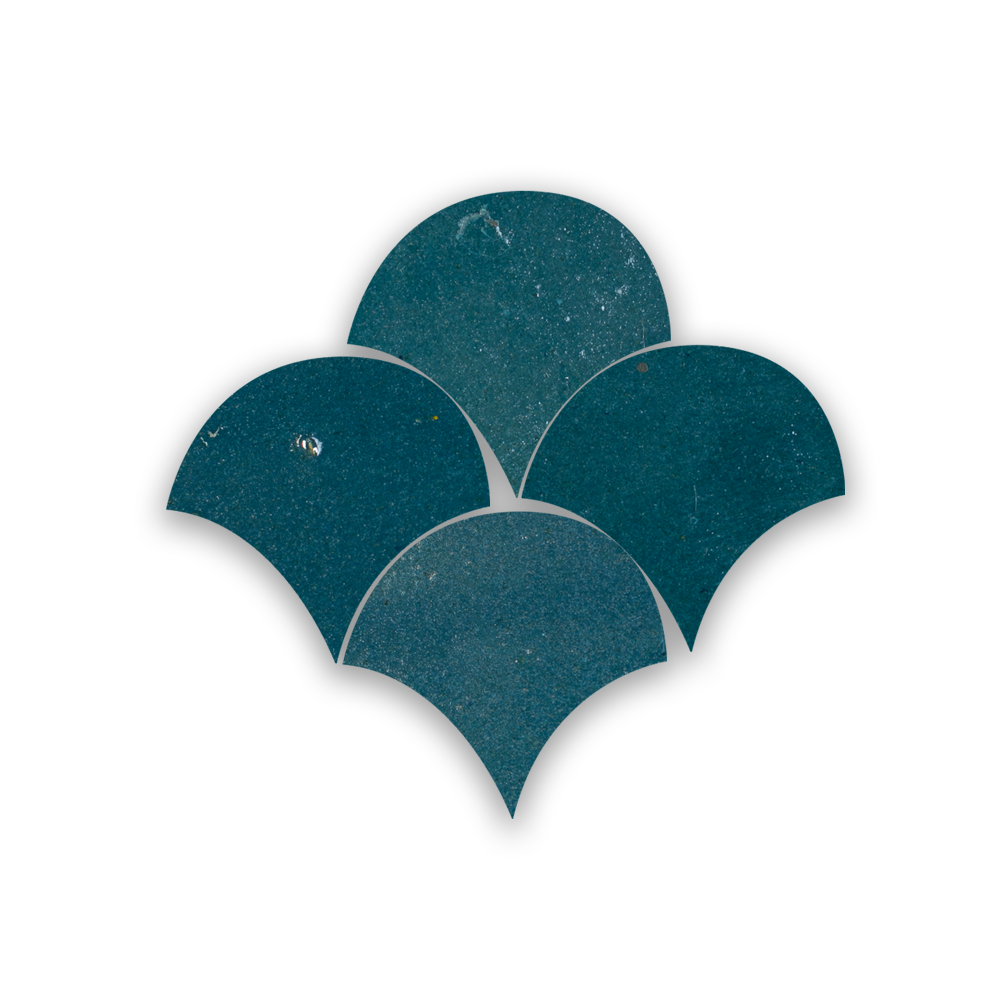 Zellige Bleu Marine Poisson Echelles