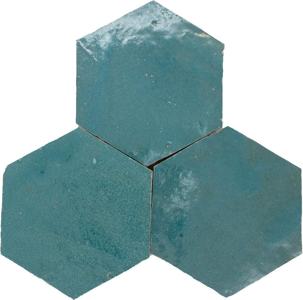 SAM Zellige Atlas Petrol Hexagone