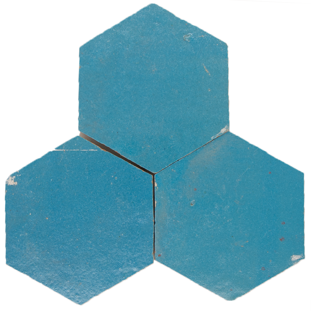 SAM Zellige Bleu Ciel Hexagone