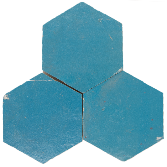SAM Zellige Bleu Ciel Hexagone