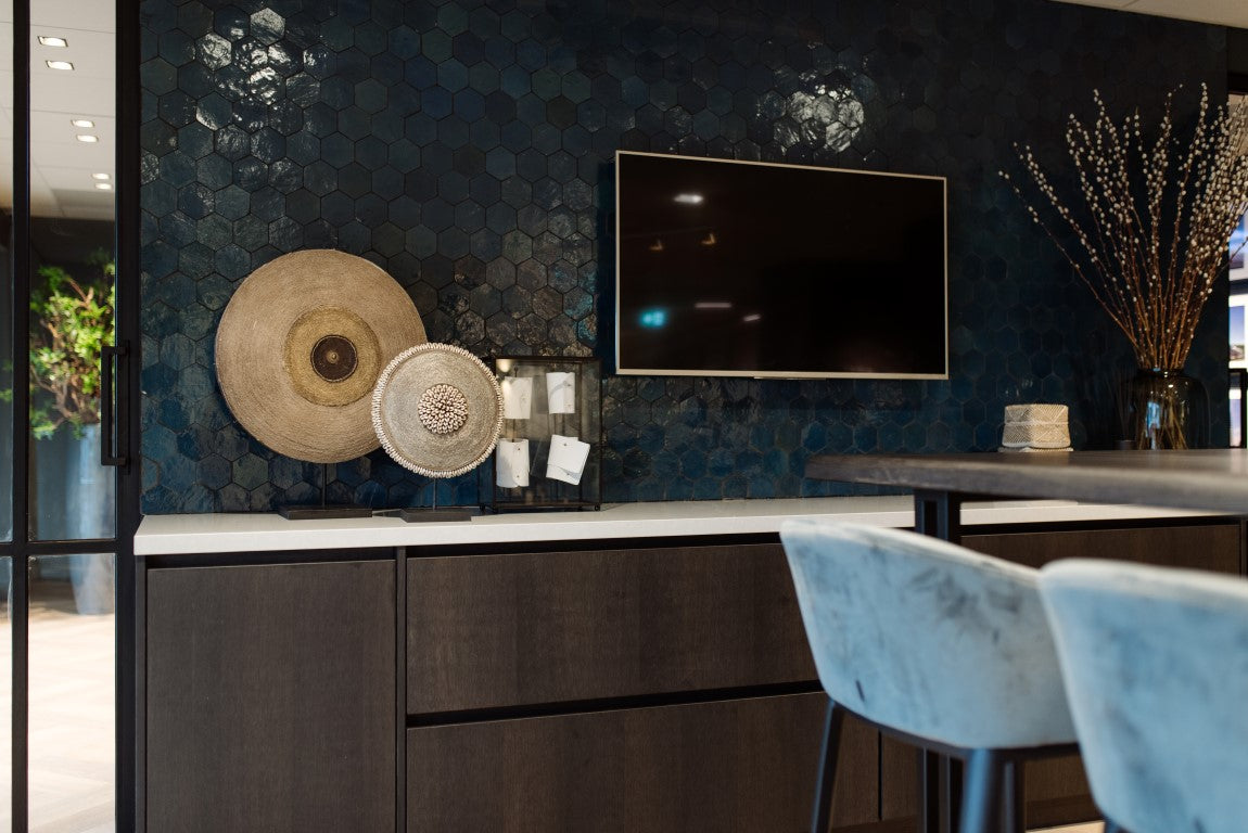 Zellige Bleu Marine Hexagone