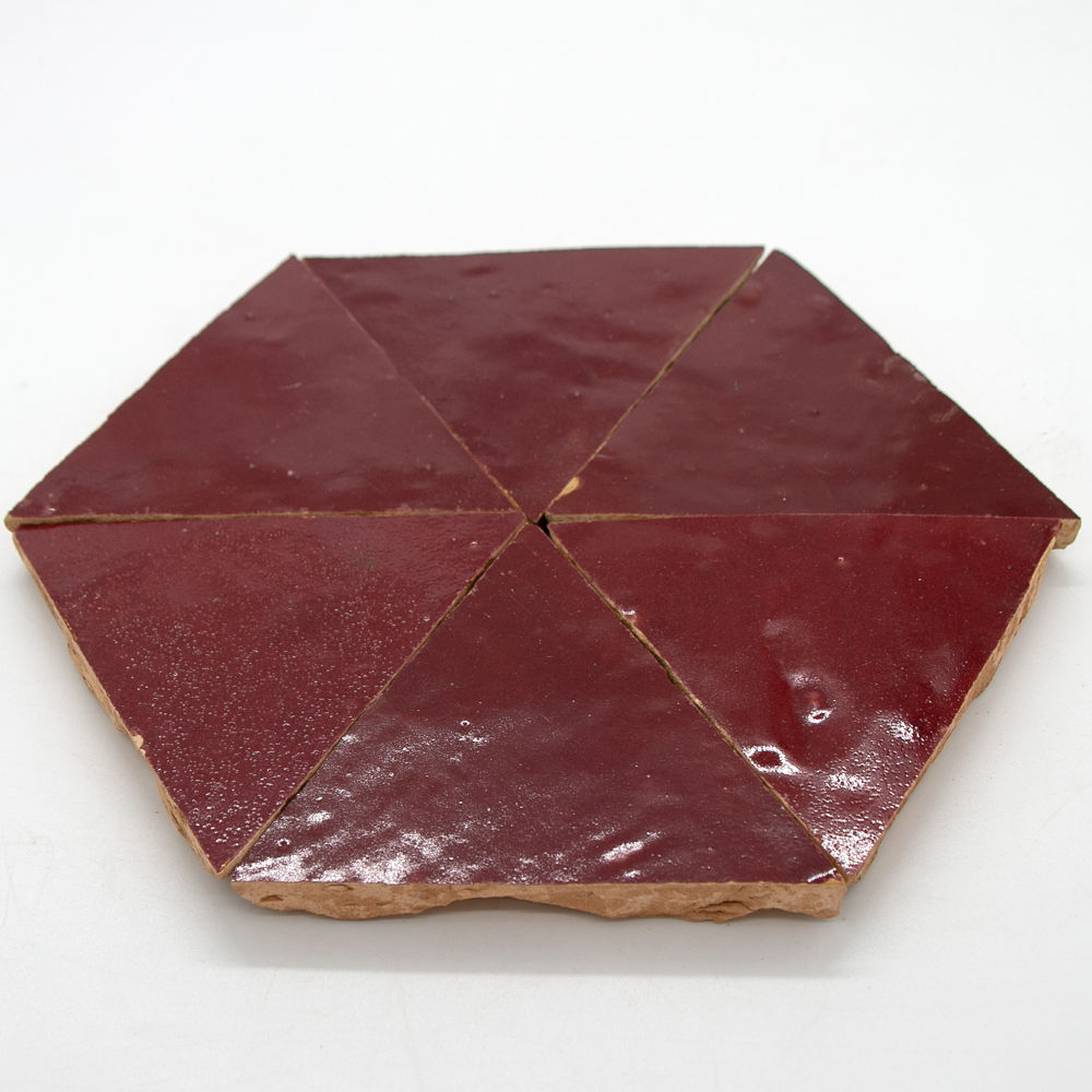 Zellige Bordeaux Rouge Triangle