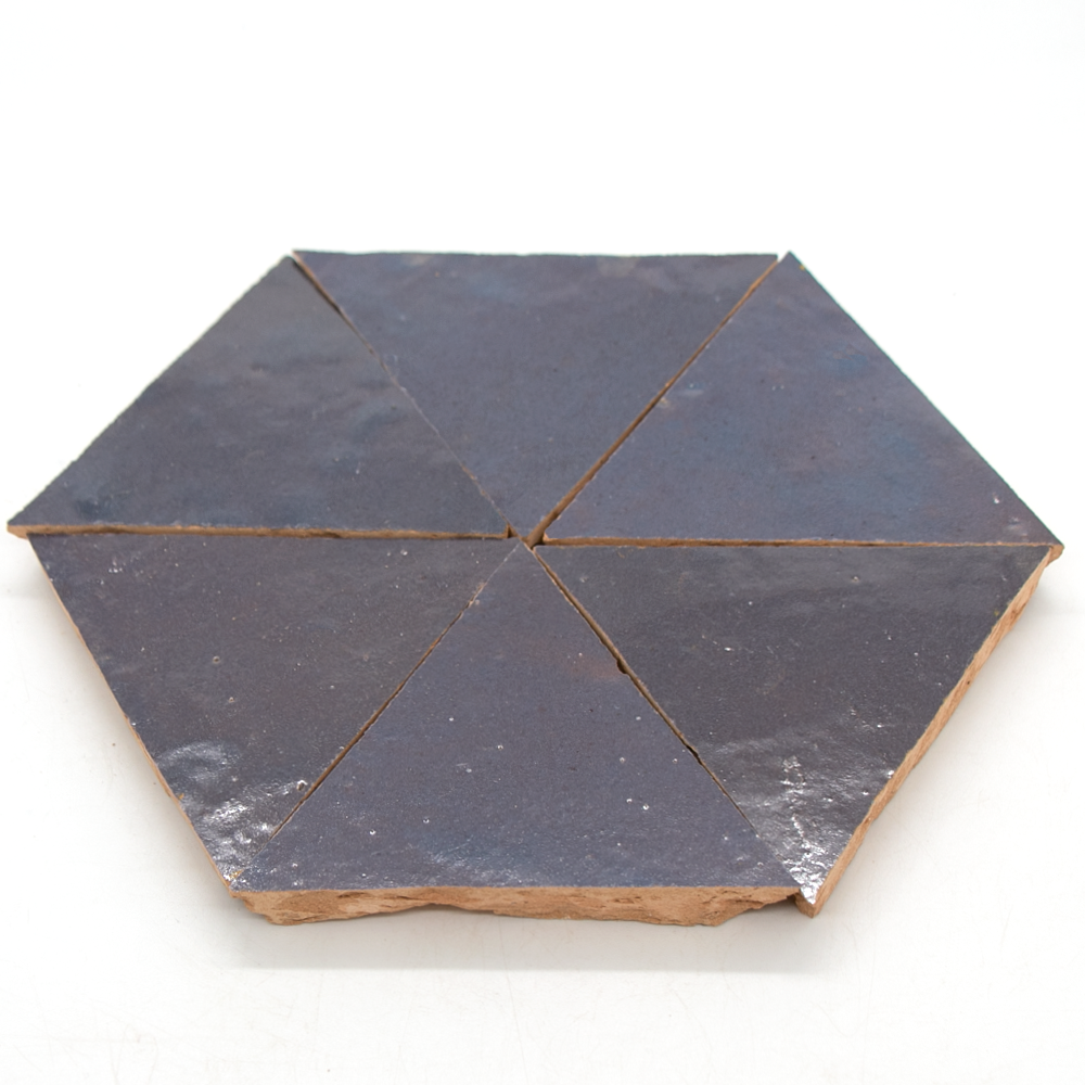Zellige Gris Aubergine Triangle