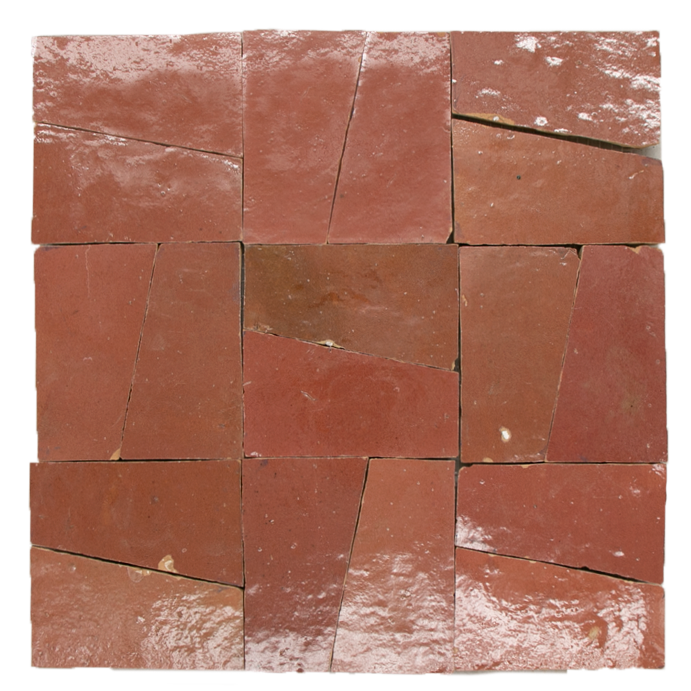 SAM Zellige Rose Rouge Oblique