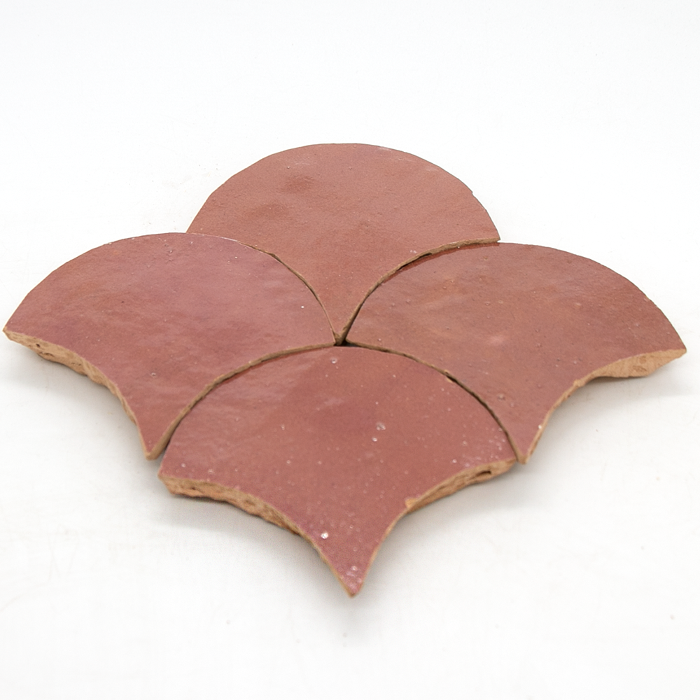 Zellige Rose Rouge Poisson Echelles