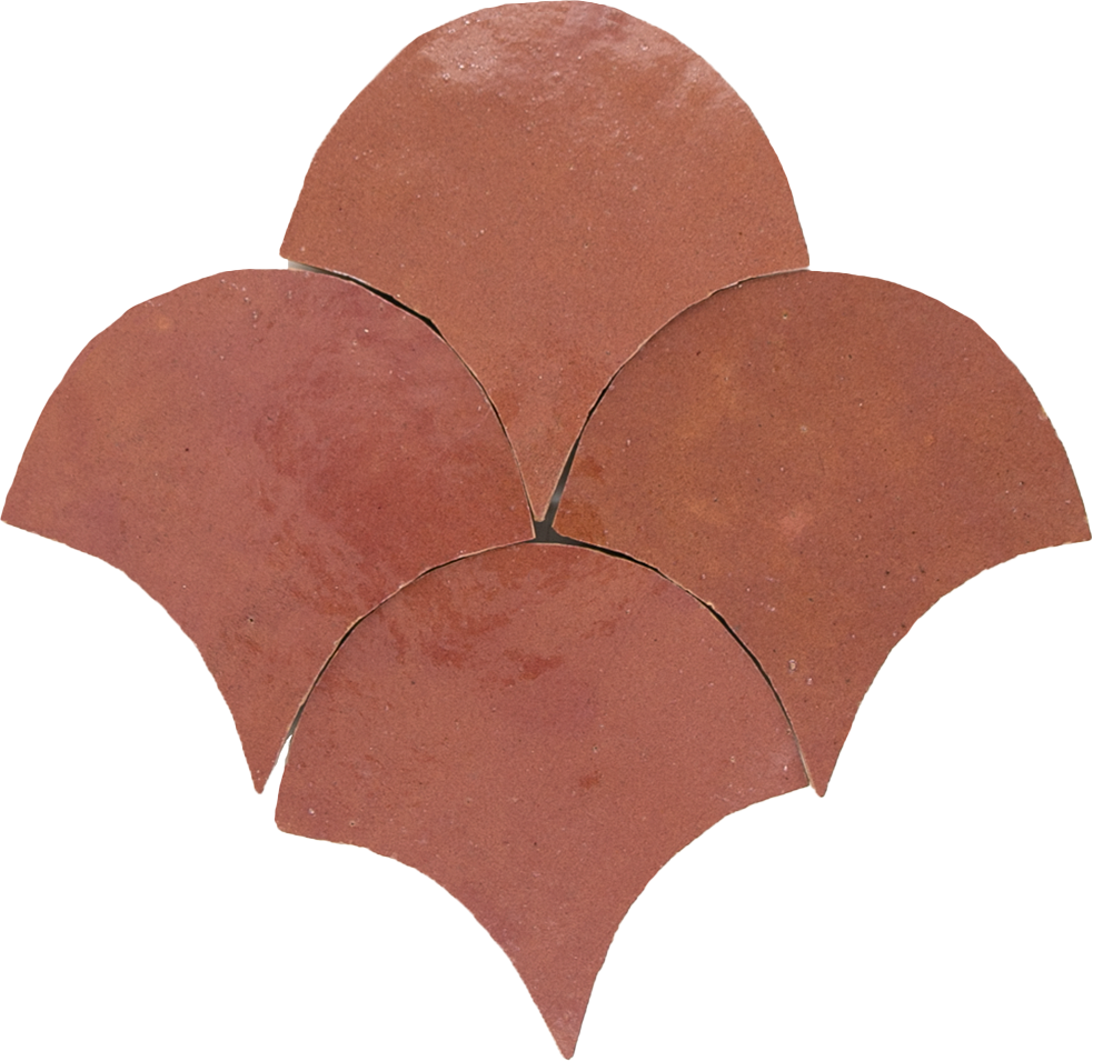 Zellige Rose Rouge Poisson Echelles