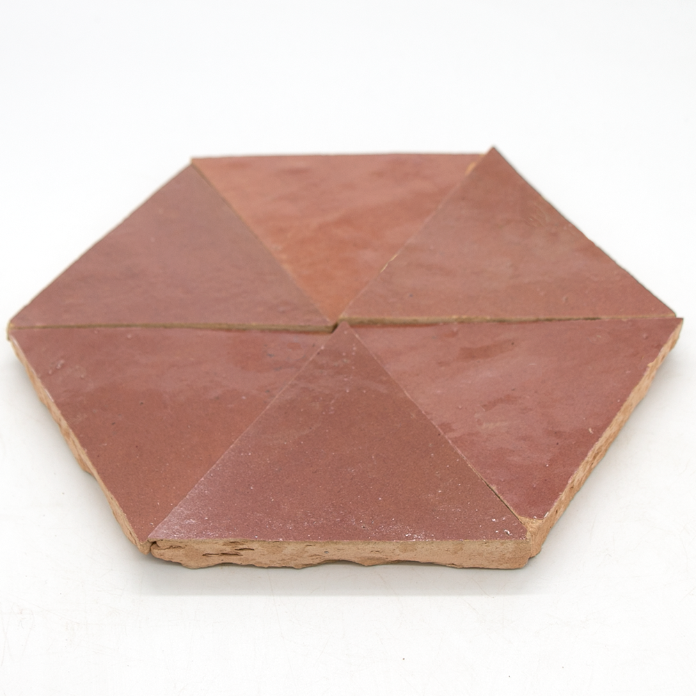 Zellige Rose Rouge Triangle