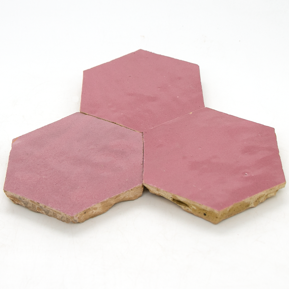 Zellige Rose Vieux Hexagone
