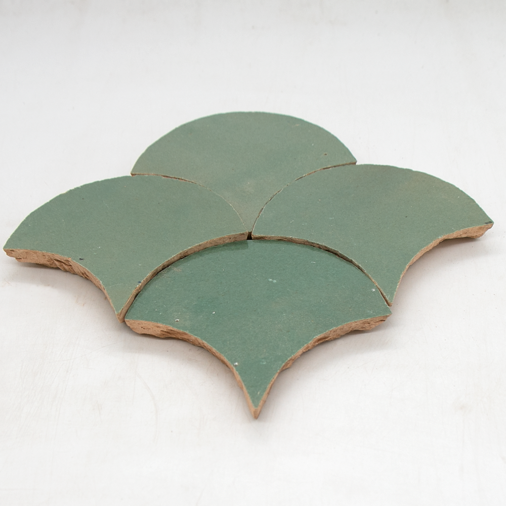Zellige Vert Gris Poisson Echelles