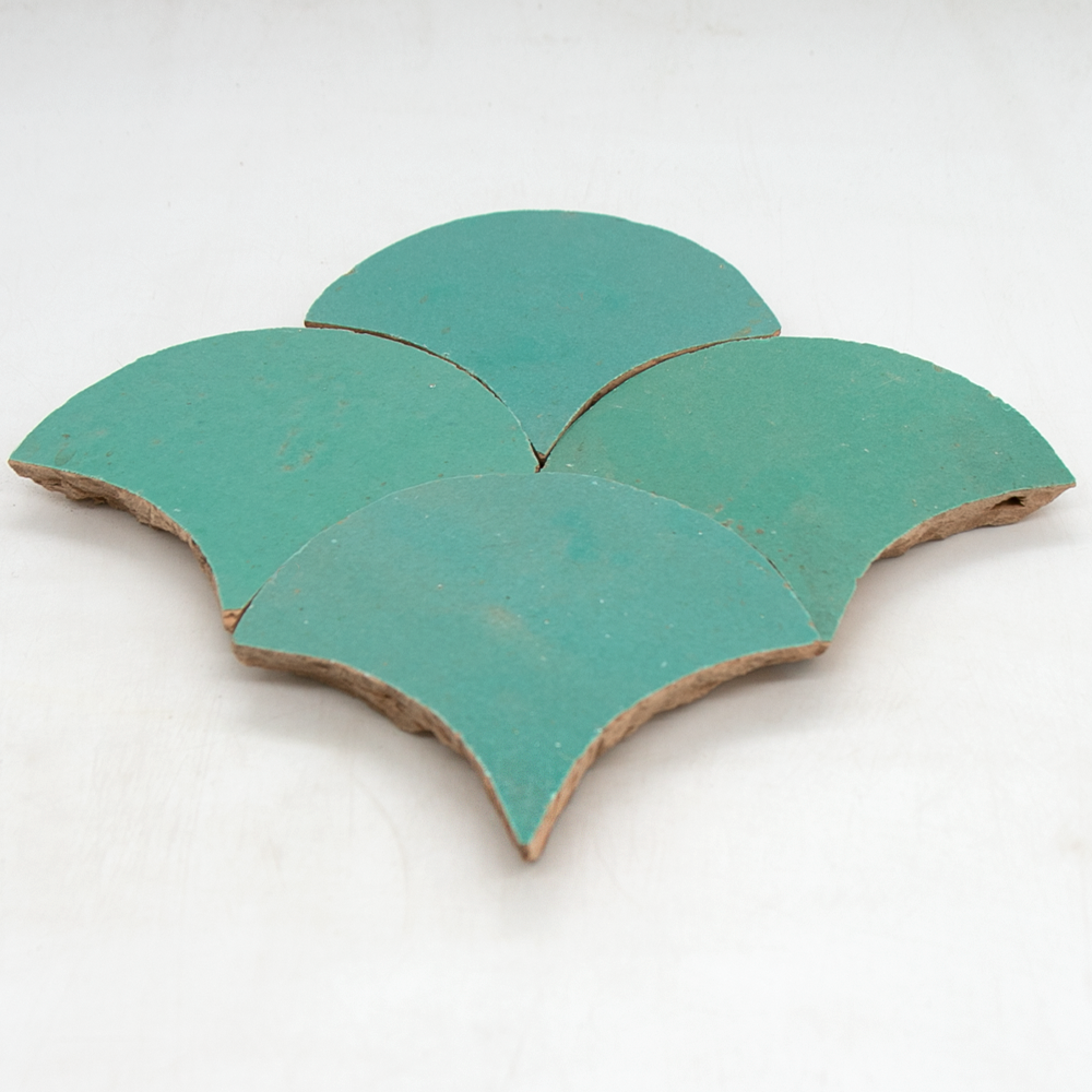 Zellige Vert Turquoise Poisson Echelles