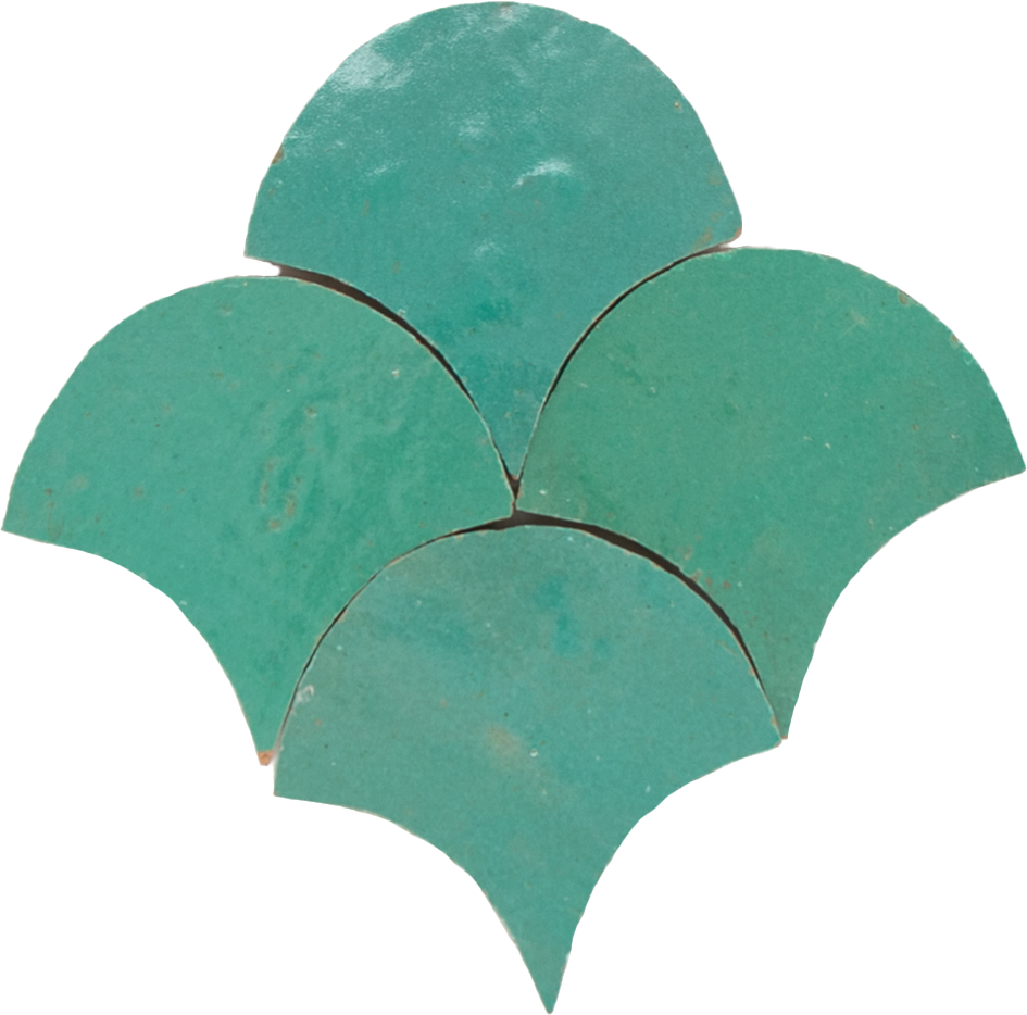 Zellige Vert Turquoise Poisson Echelles
