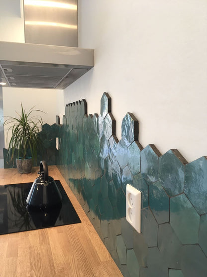 Zellige Atlas Petrol Hexagone