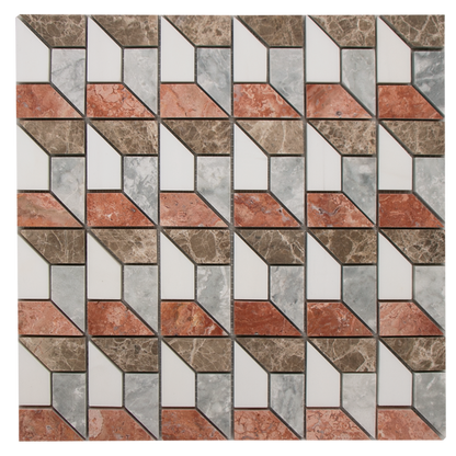 Mosaic 3D Grey Red