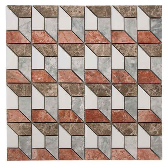 Mosaic 3D Grey Red