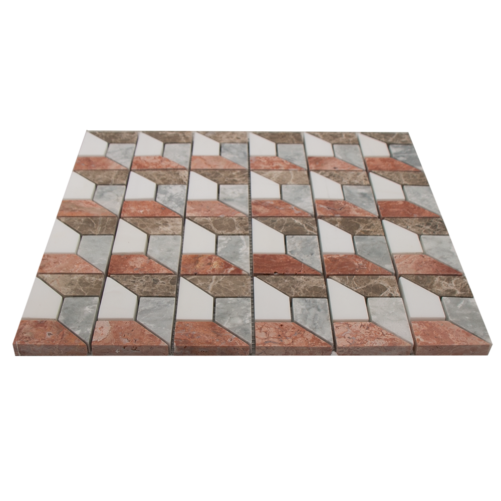 Mosaic 3D Grey Red