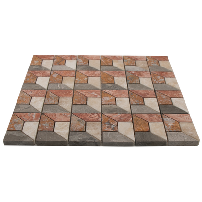 Mosaic 3D Cream Red