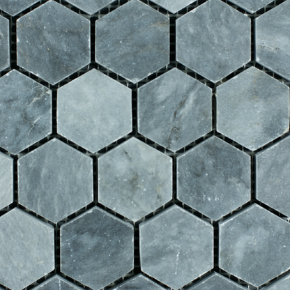 Mosaic Hexagon Plain Blue Stone