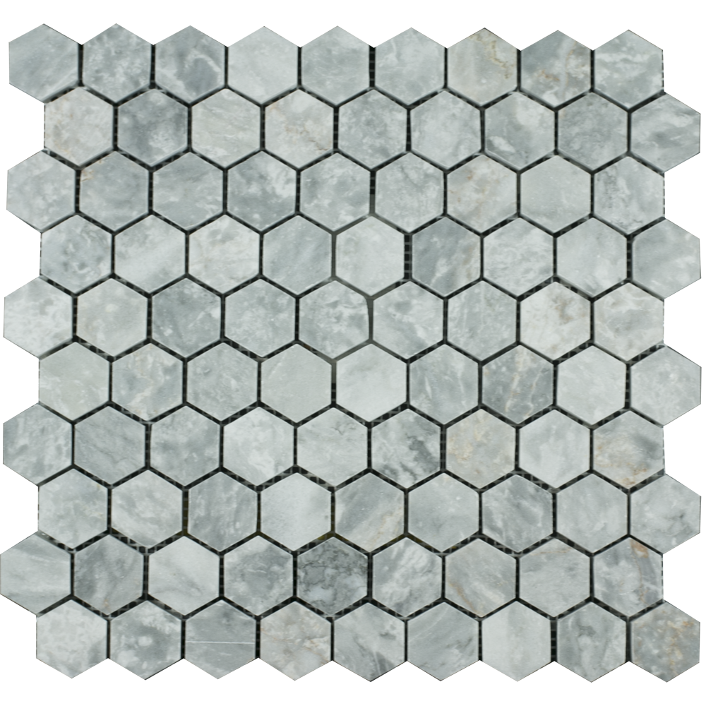 Mosaic Hexagon Plain Silver Shadow