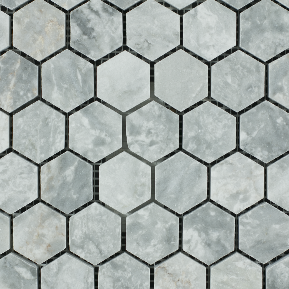 Mosaic Hexagon Plain Silver Shadow