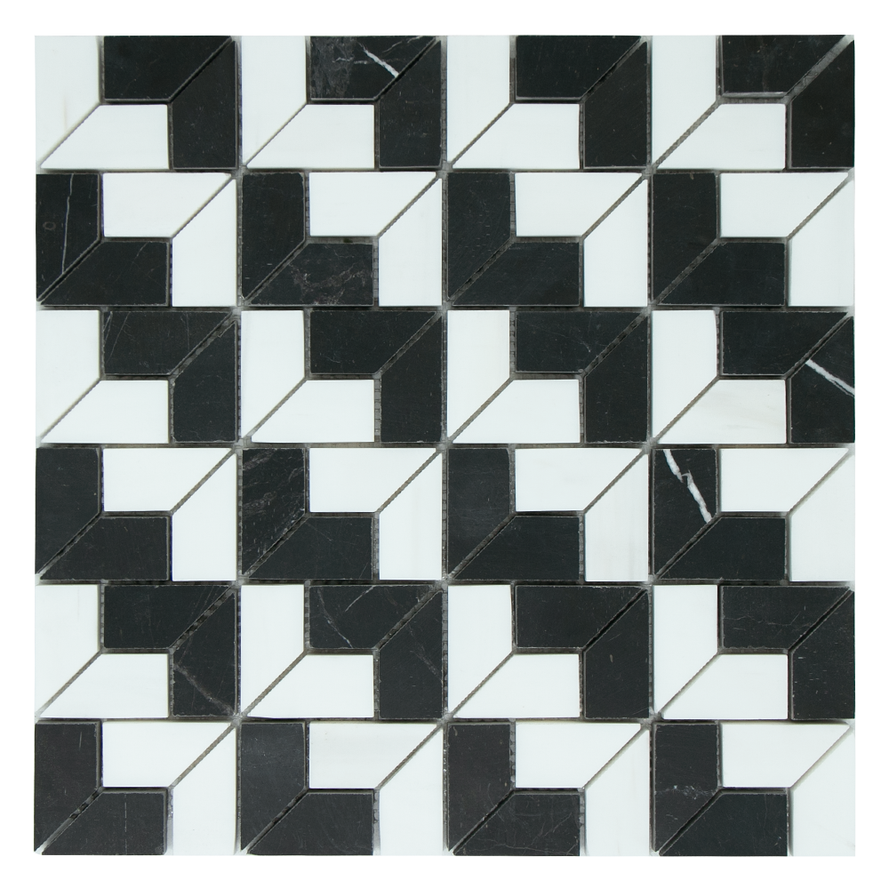 Mosaic 3D Black White