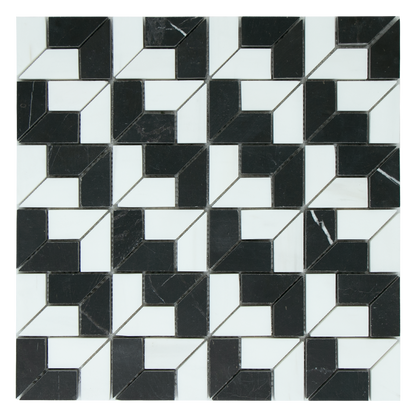 Mosaic 3D Black White