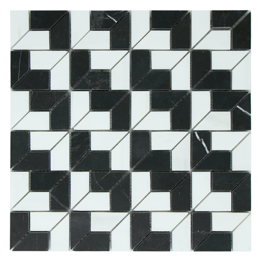 Mosaic 3D Black White