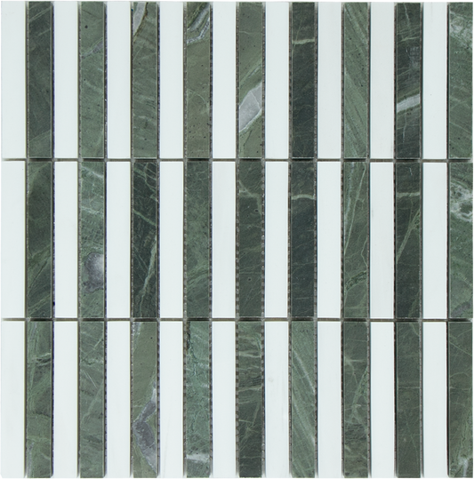 Mosaic Kitkat Stripe Green White