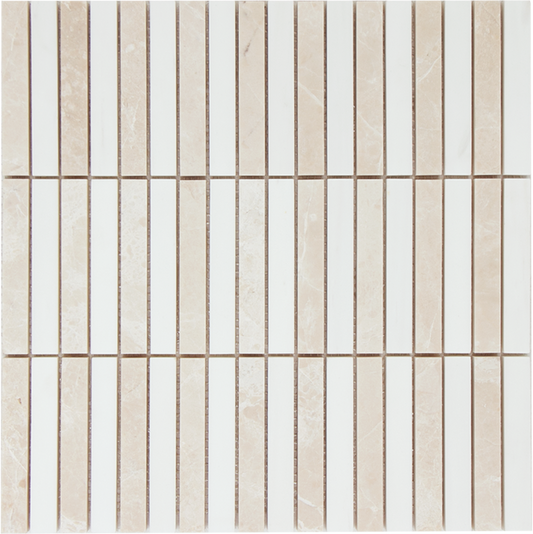 Mosaic Kitkat Stripe Cream White