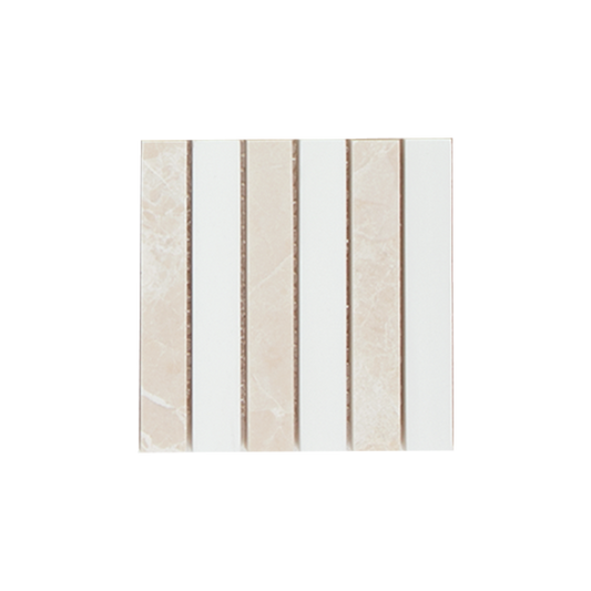 MINI SAM Mosaic Kitkat Stripe Cream White