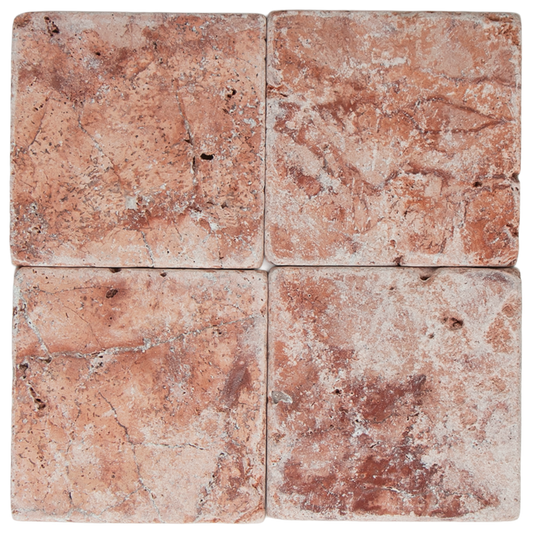 SAM Brick Square 10 Red Travertine