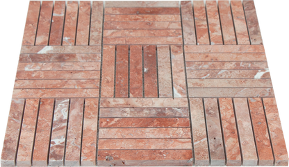 Mosaic KitKat Block Red Travertine