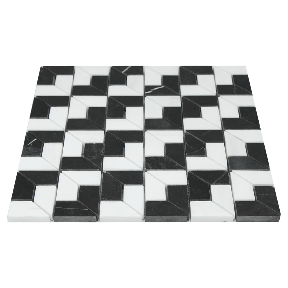 Mosaic 3D Black White