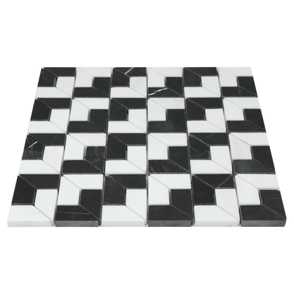 Mosaic 3D Black White