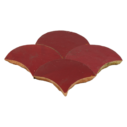 Zellige Bordeaux Rouge Poisson Echelles