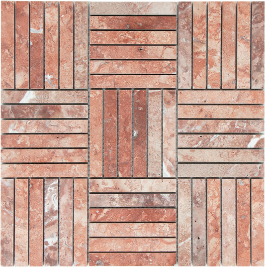 Mosaic KitKat Block Red Travertine