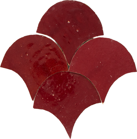 Zellige Bordeaux Rouge Poisson Echelles