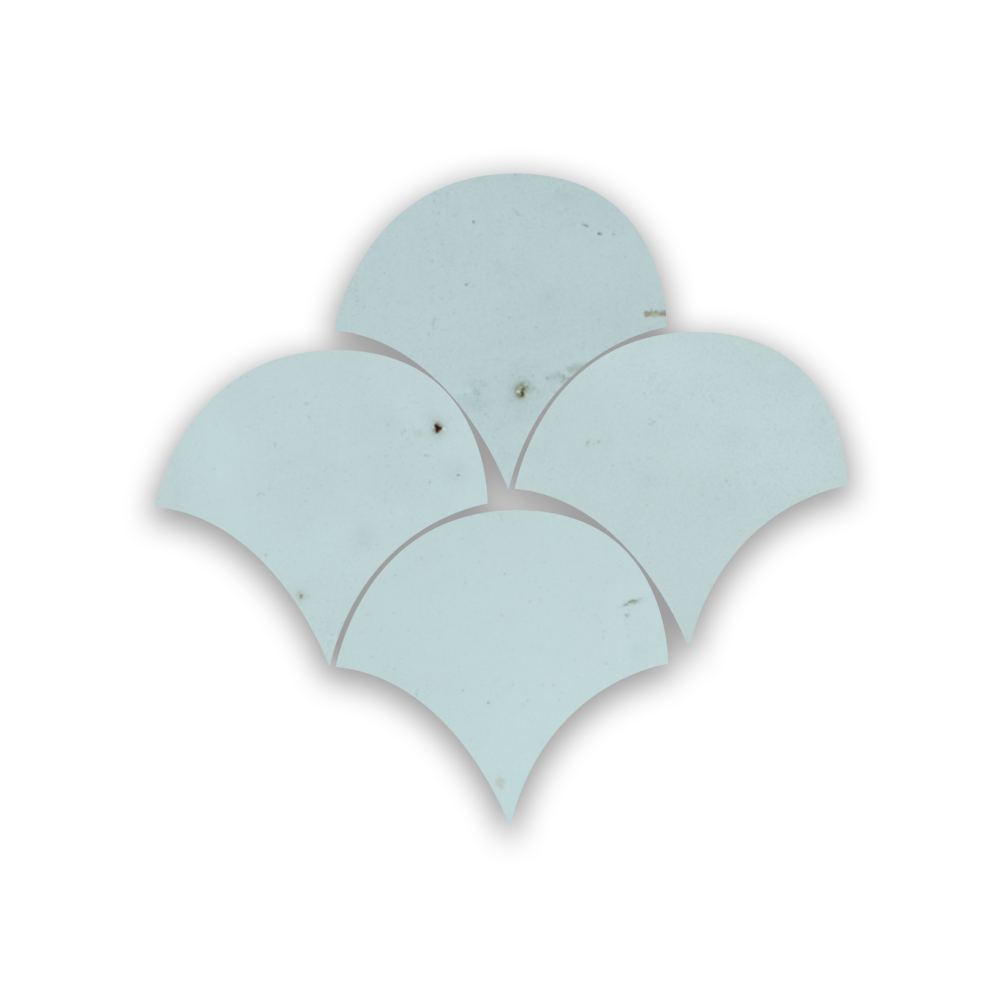 Zellige Glacier Bleu Poisson Echelles