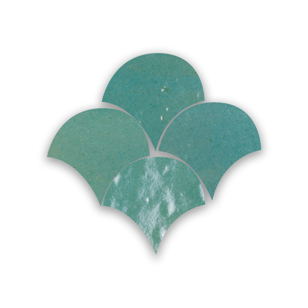 Zellige Vert Gris Poisson Echelles