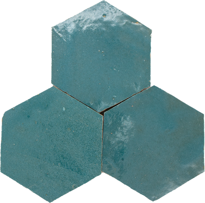 Zellige Atlas Petrol Hexagone