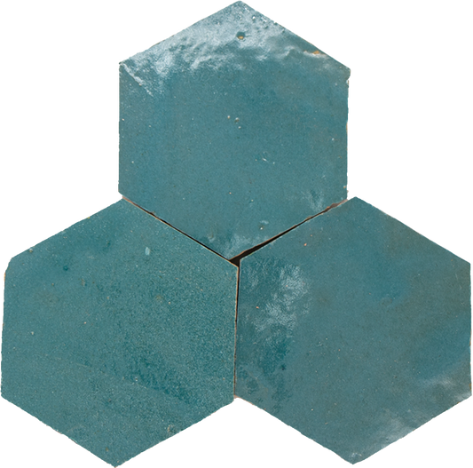 Zellige Atlas Petrol Hexagone