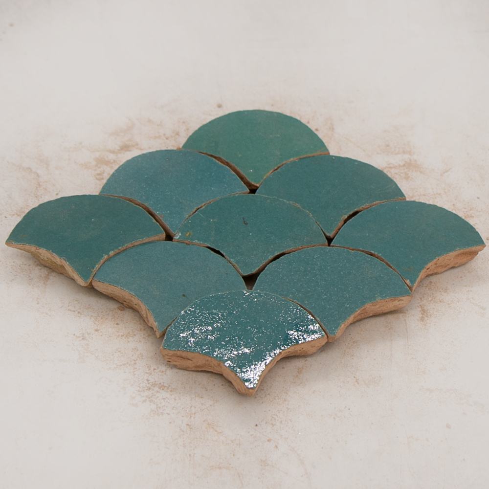 Zellige Atlas Petrol Poisson Echelles