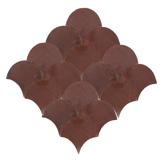 Zellige Aubergine Clair Poisson Echelles